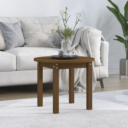 Table basse marron miel Ø 55x45 cm en bois de pin massif