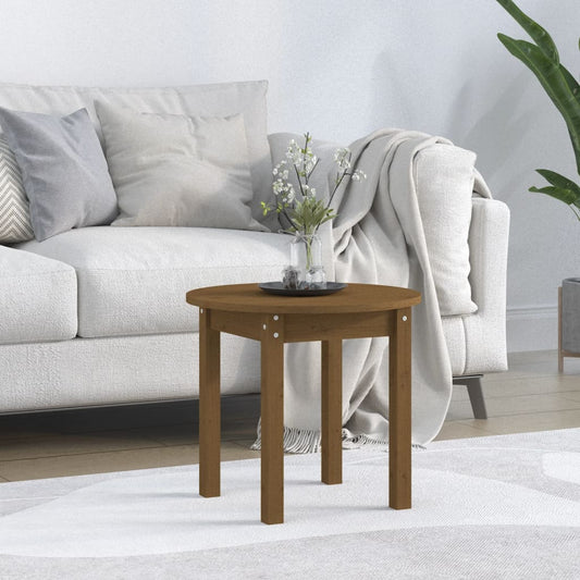 Table basse marron miel Ø 45x40 cm en bois de pin massif