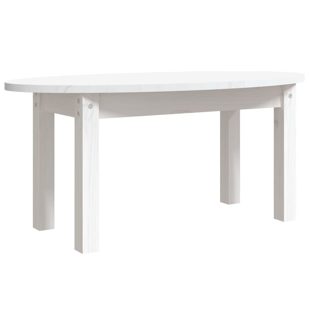 Coffee Table White 80x40x35 cm Solid Pine