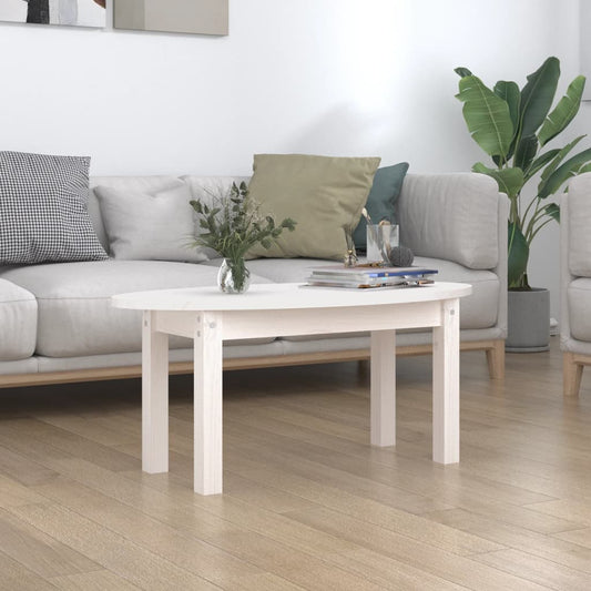 Coffee Table White 80x40x35 cm Solid Pine