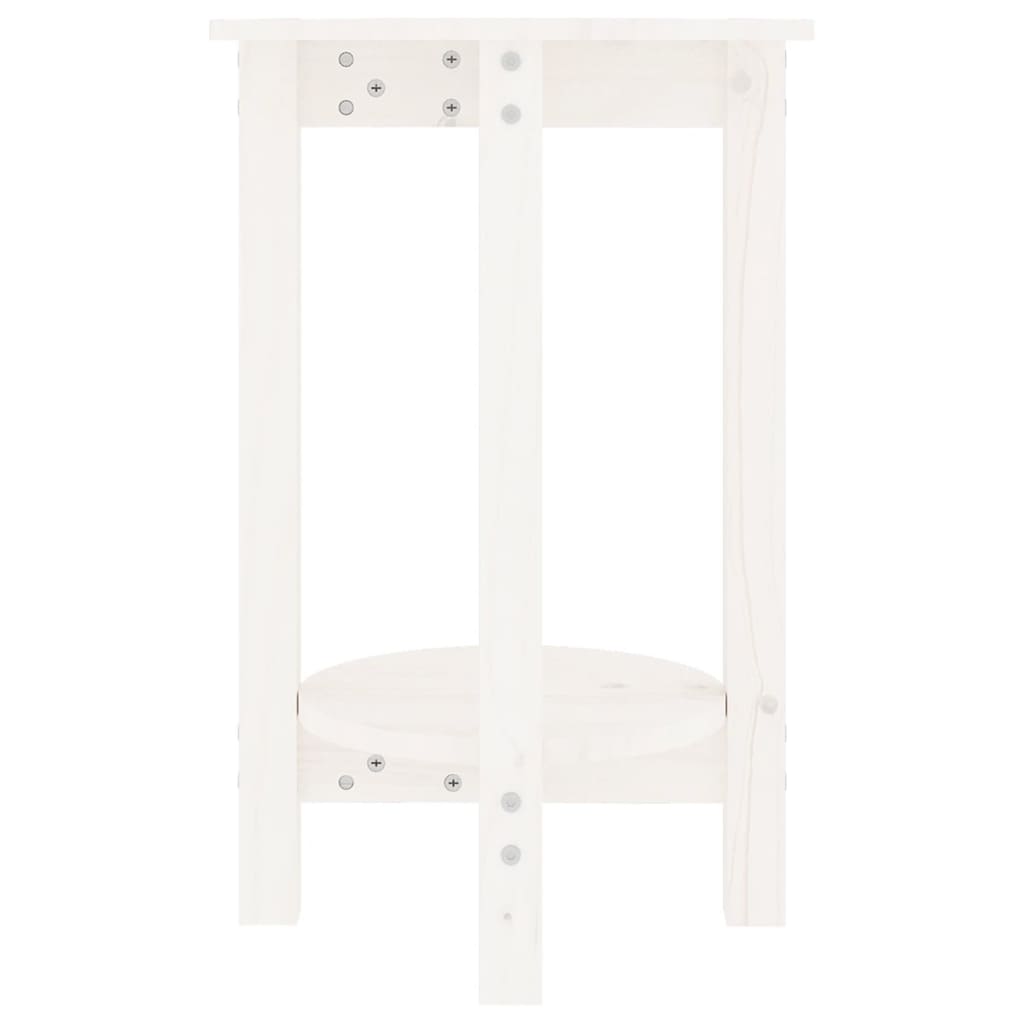 Table basse blanche Ø 40x60 cm en bois de pin massif
