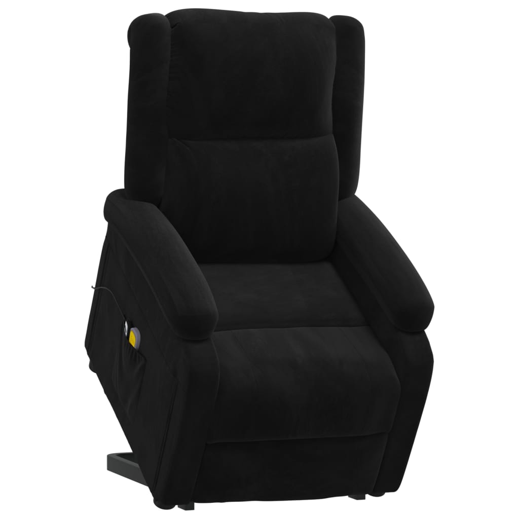Massagesessel mit Aufstehhilfe Schwarz Samt