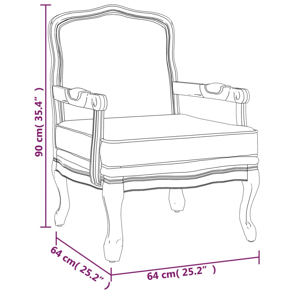 Sessel Blau 64x64x90 cm Samt