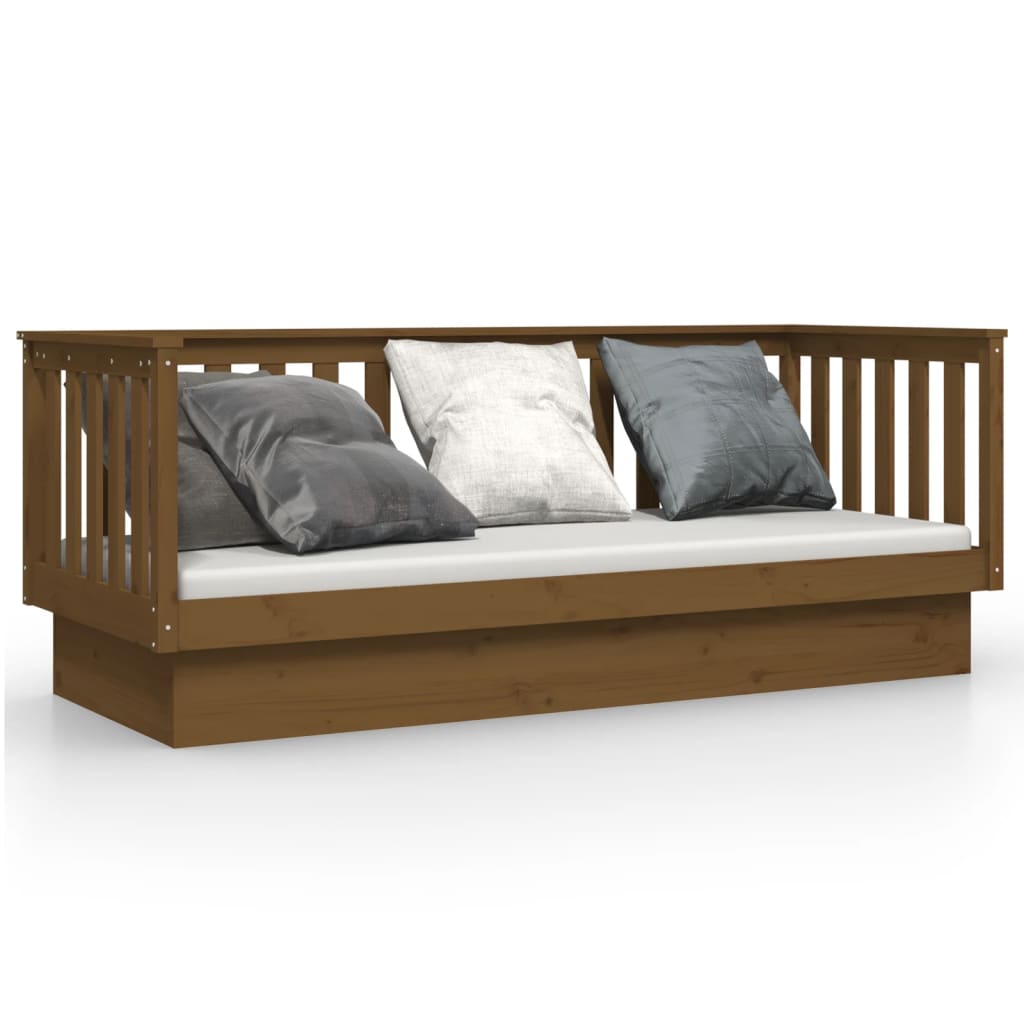 Lit de repos marron miel 75x190 cm en bois de pin massif