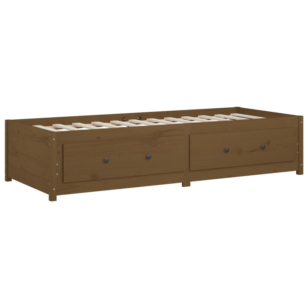 Lit de repos marron miel 80x200 cm en bois de pin massif