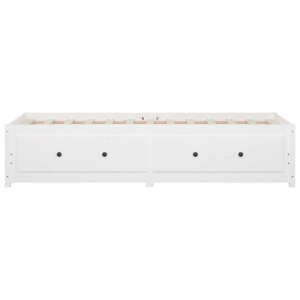 Lit de repos blanc 90x200 cm en bois de pin massif