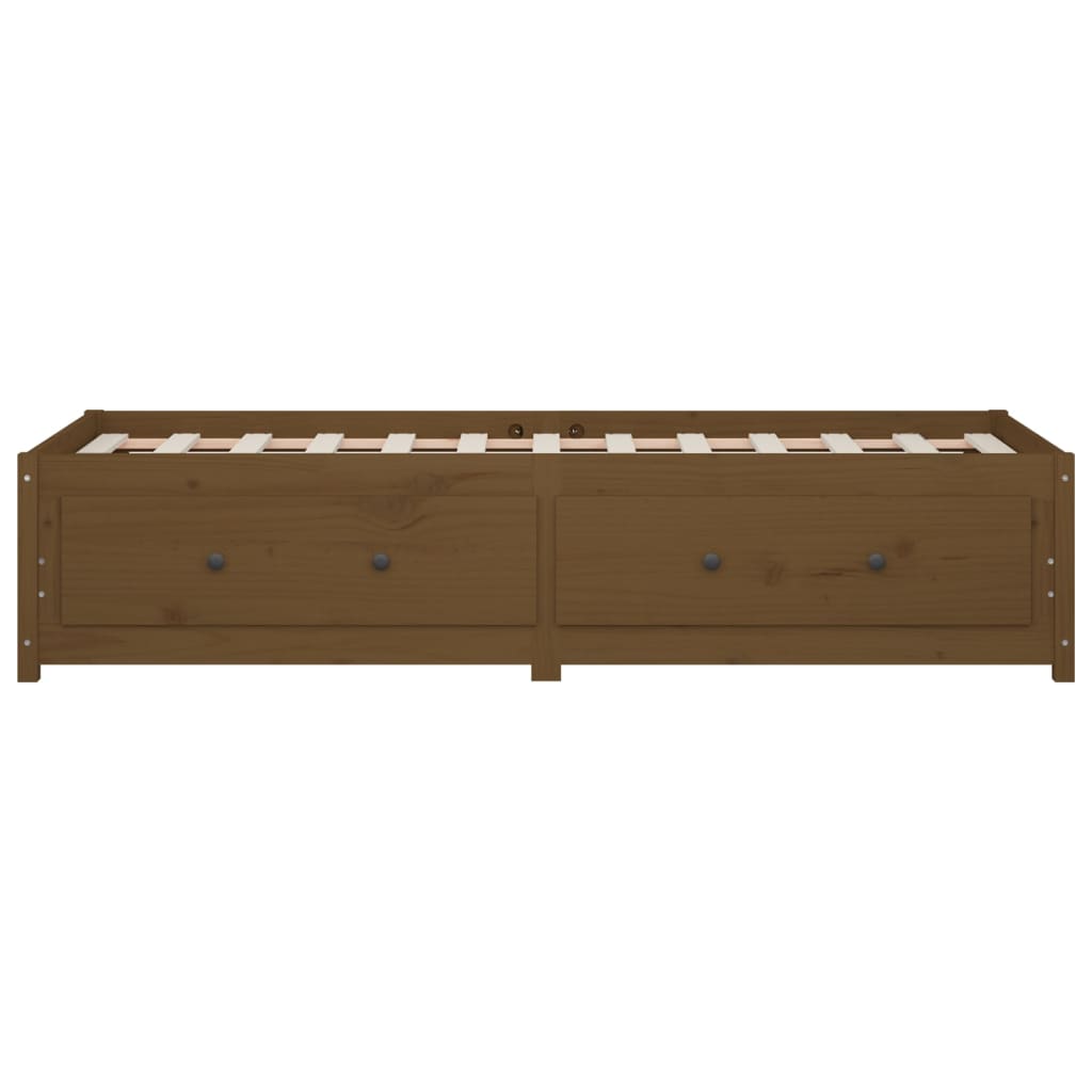 Lit de repos marron miel 90x190 cm en bois de pin massif