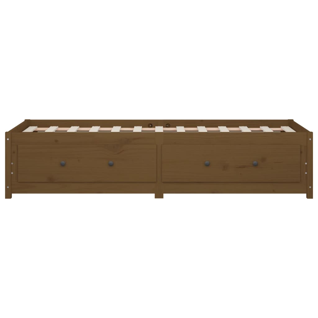 Lit de repos marron miel 75x190 cm en bois de pin massif