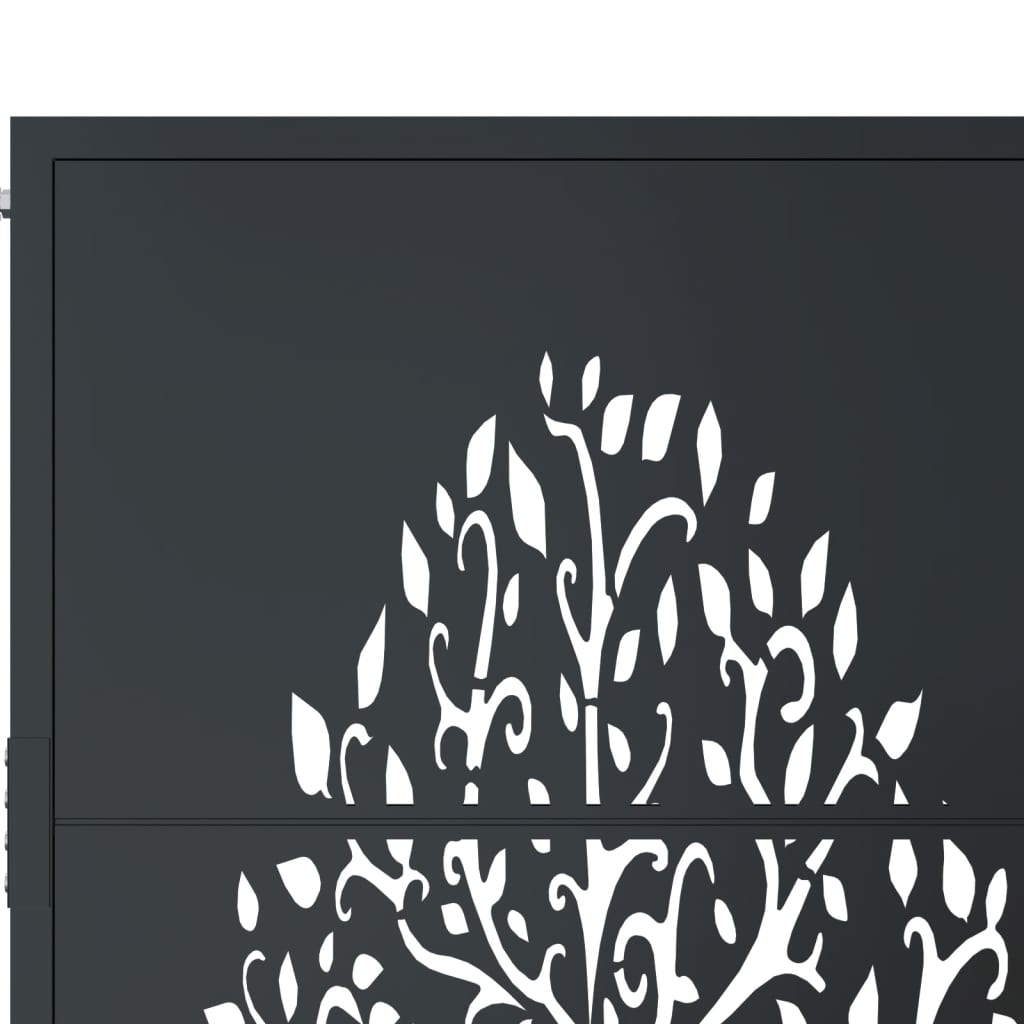 Gartentor Anthrazit 100x75 cm Stahl Baum-Design