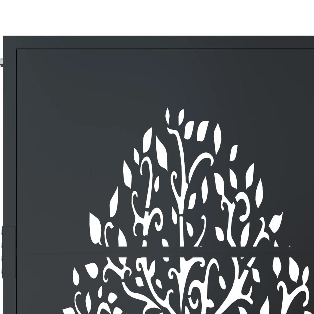Gartentor Anthrazit 100x150 cm Stahl Baum-Design