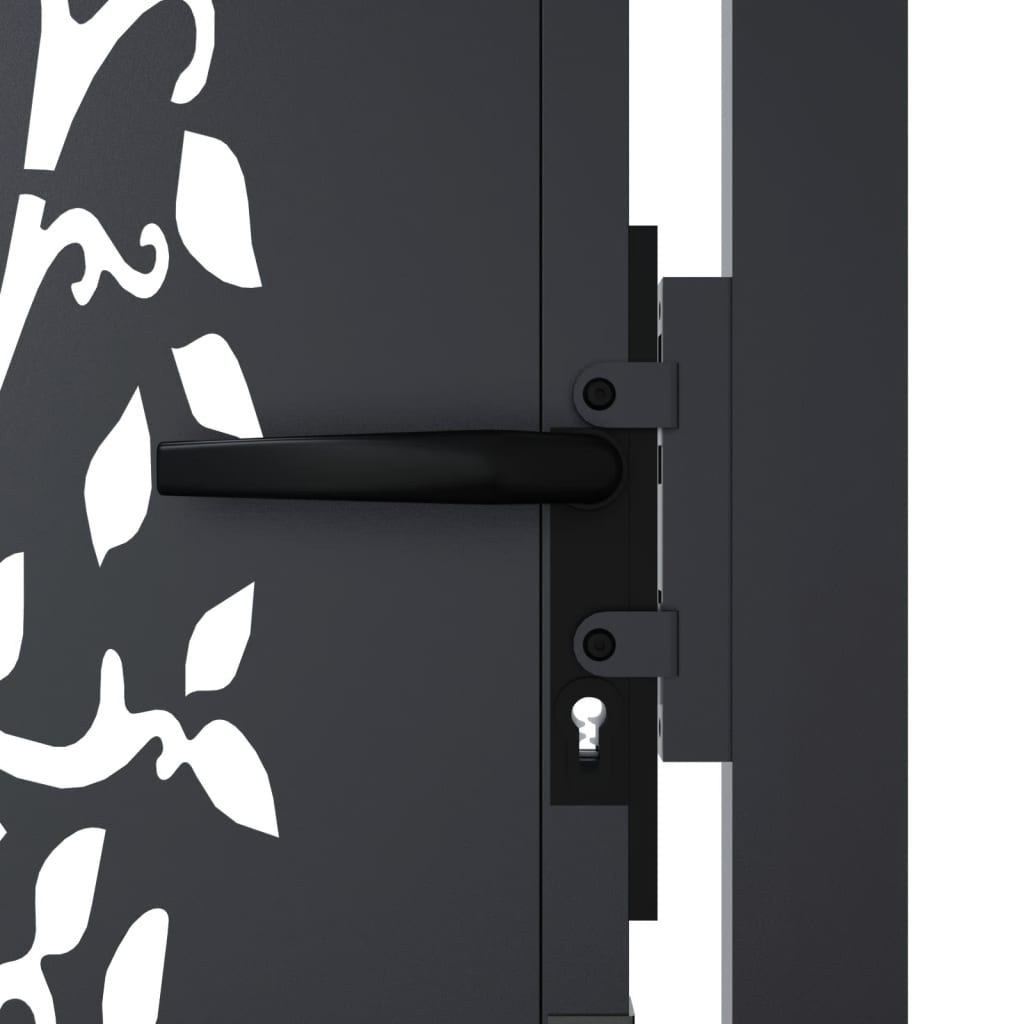 Gartentor Anthrazit 100x150 cm Stahl Baum-Design