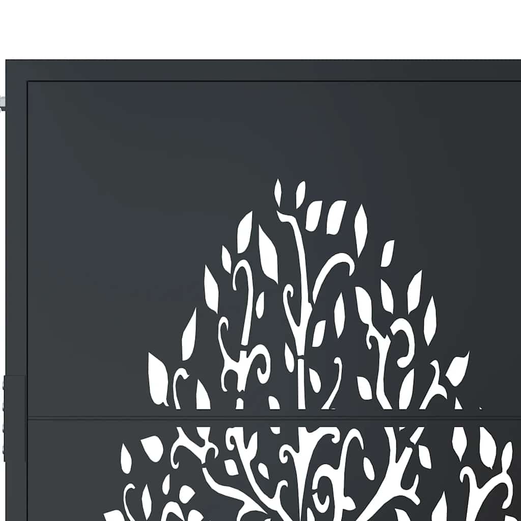 Gartentor Anthrazit 100x175 cm Stahl Baum-Design