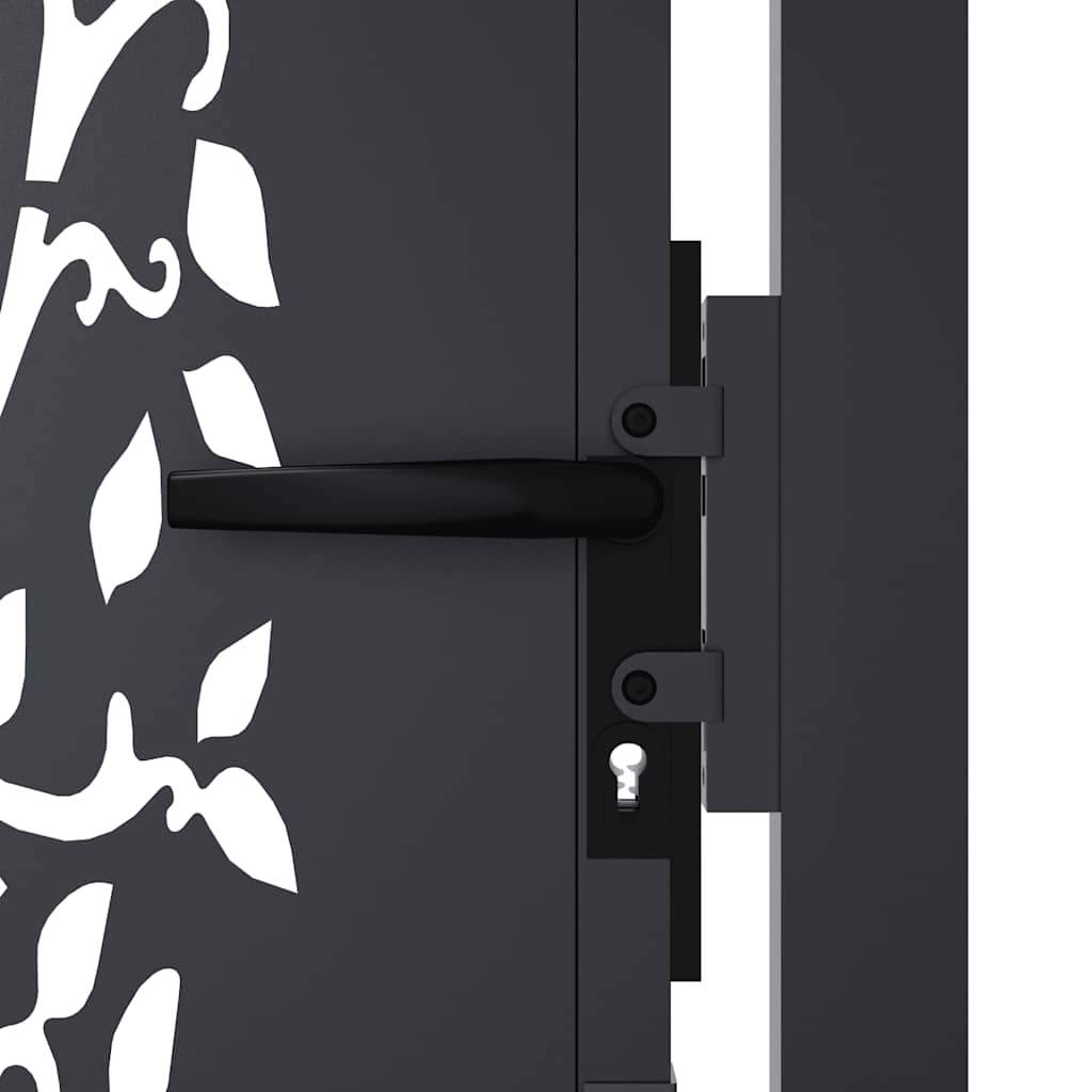 Gartentor Anthrazit 100x175 cm Stahl Baum-Design