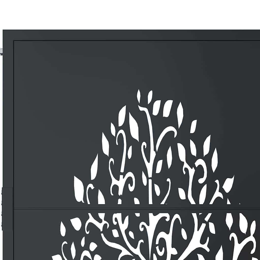 Gartentor Anthrazit 100x200 cm Stahl Baum-Design
