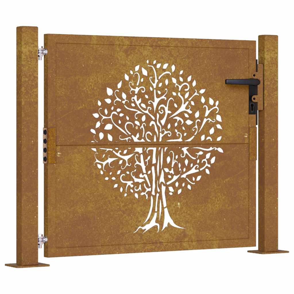 Gartentor 100x75 cm Cortenstahl Baumdesign