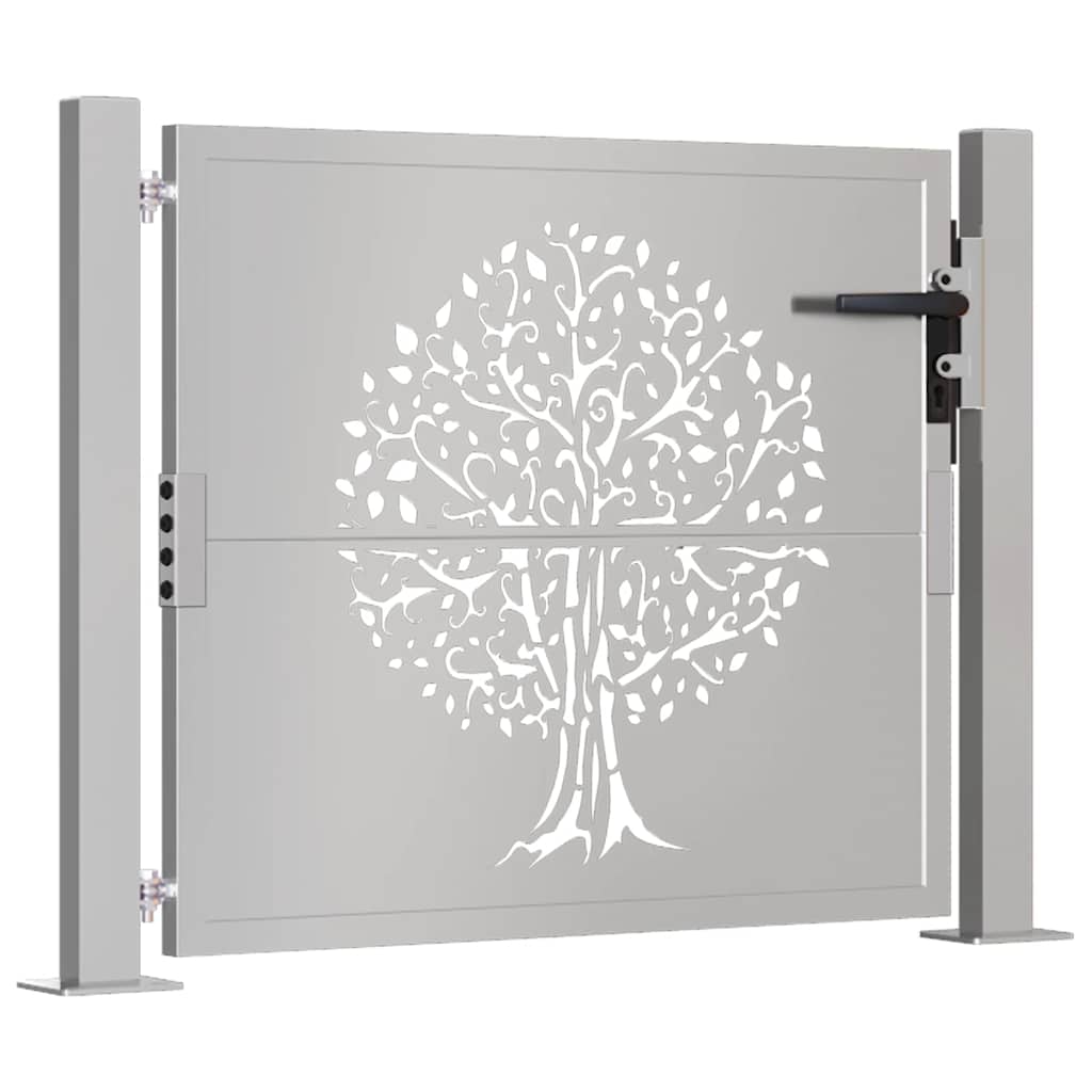 Gartentor 100x75 cm Cortenstahl Baumdesign