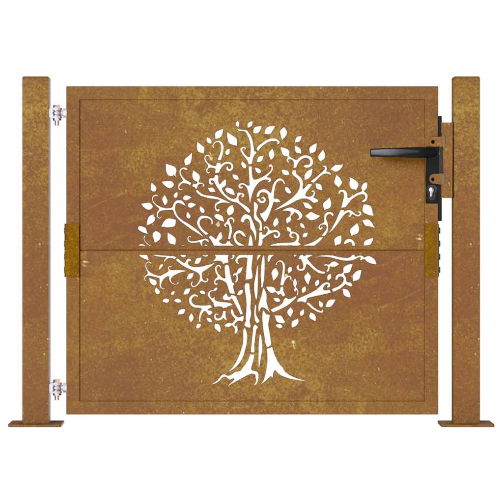 Gartentor 100x75 cm Cortenstahl Baumdesign