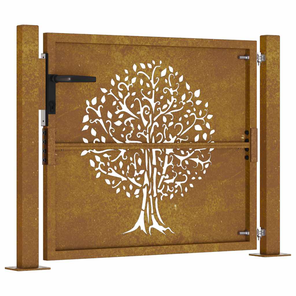 Gartentor 100x75 cm Cortenstahl Baumdesign