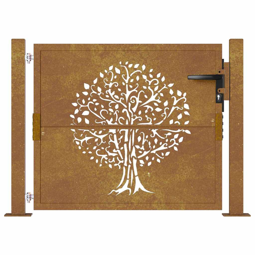 Gartentor 100x100 cm Cortenstahl Baumdesign