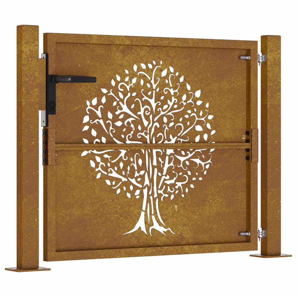 Gartentor 100x100 cm Cortenstahl Baumdesign