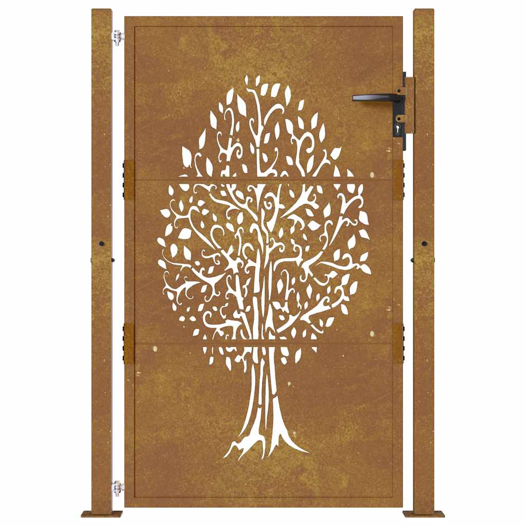 Gartentor 100x125 cm Cortenstahl Baumdesign