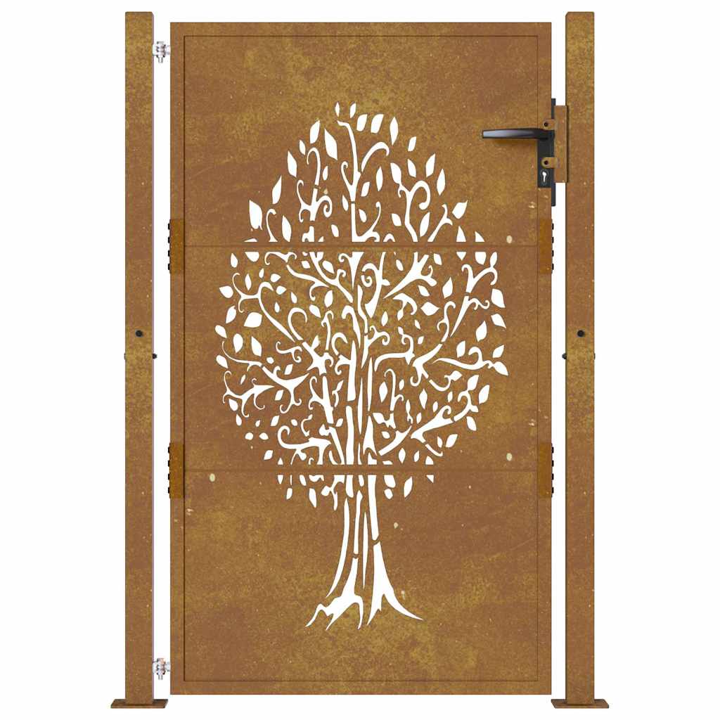 Gartentor 100x125 cm Cortenstahl Baumdesign