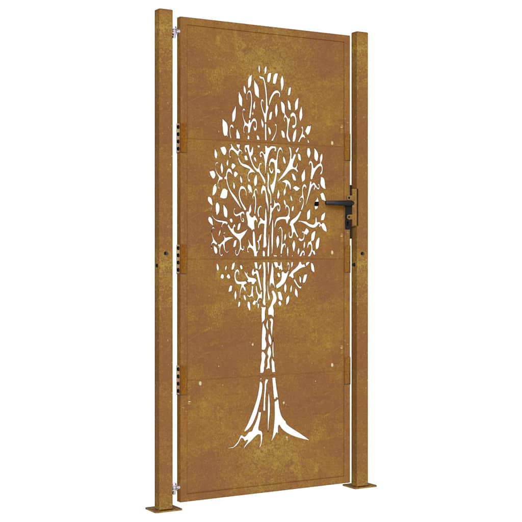Gartentor 100x175 cm Cortenstahl Baumdesign