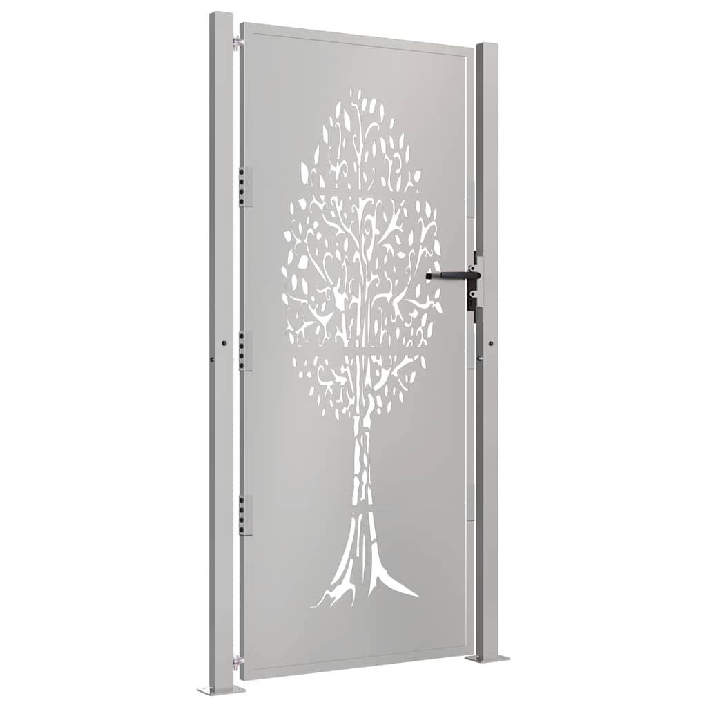 Gartentor 100x175 cm Cortenstahl Baumdesign