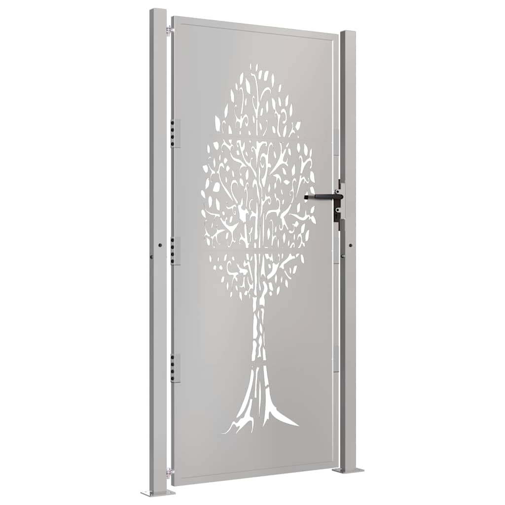 Gartentor 100x175 cm Cortenstahl Baumdesign