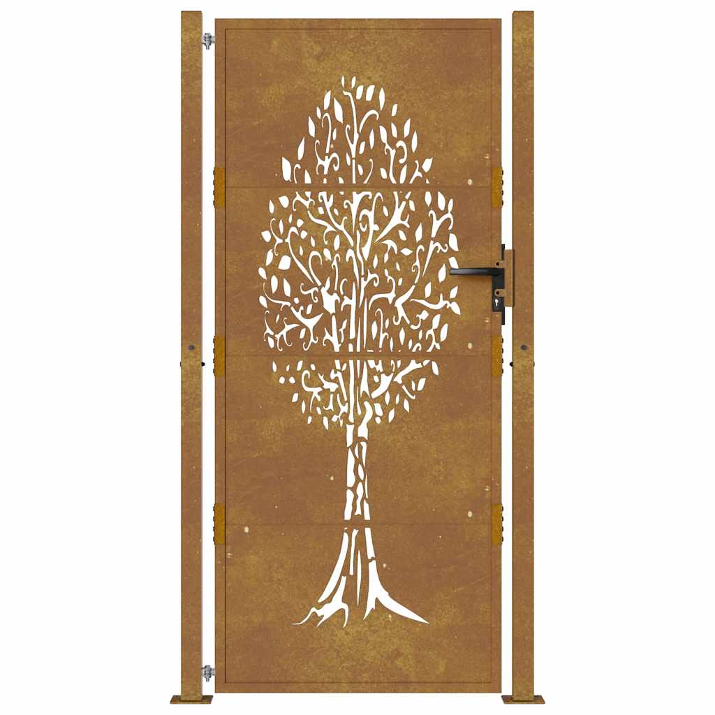 Gartentor 100x175 cm Cortenstahl Baumdesign