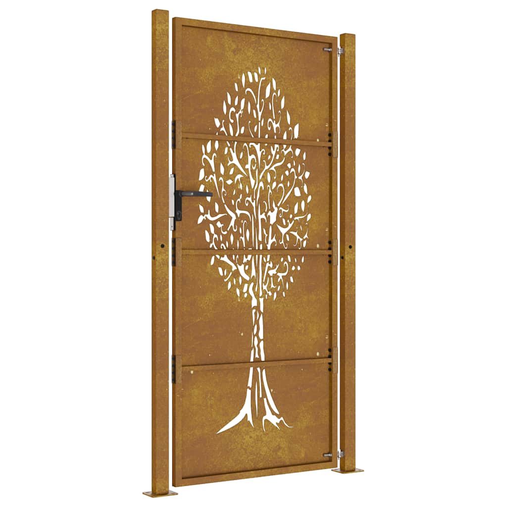 Gartentor 100x175 cm Cortenstahl Baumdesign
