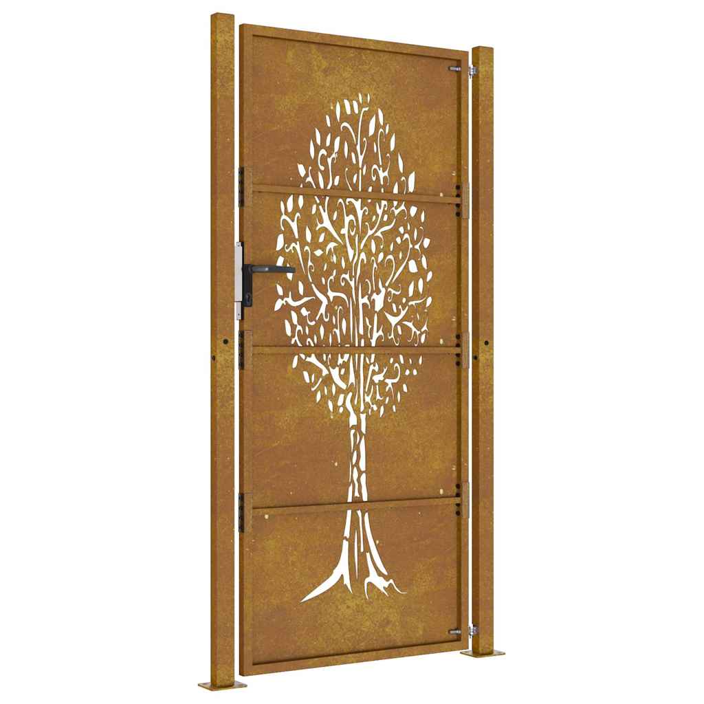 Gartentor 100x175 cm Cortenstahl Baumdesign