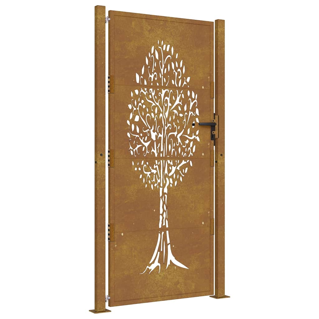 Gartentor 100x200 cm Cortenstahl Baumdesign