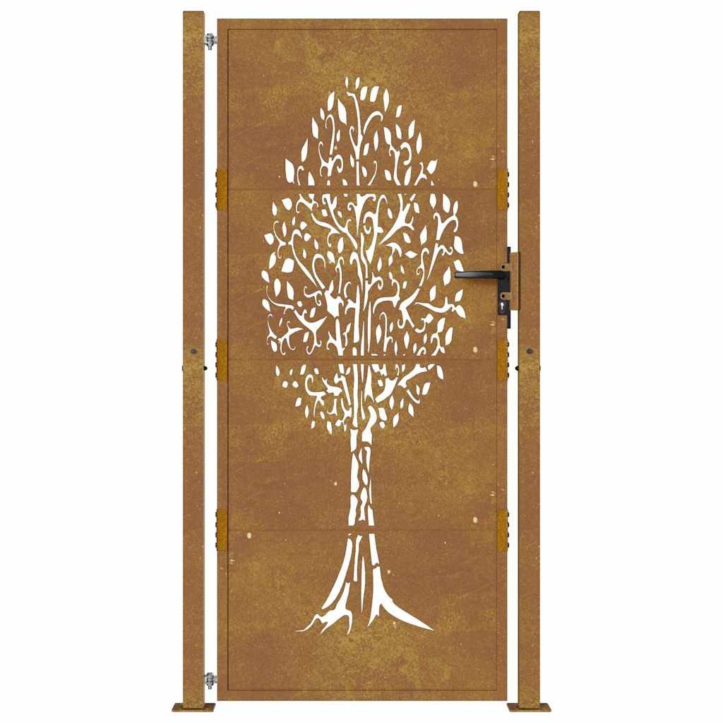 Gartentor 100x200 cm Cortenstahl Baumdesign