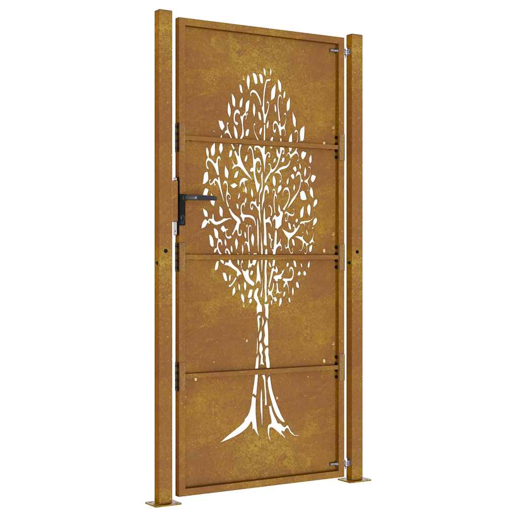 Gartentor 100x200 cm Cortenstahl Baumdesign