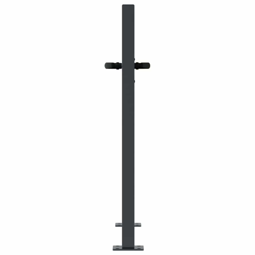 Gartentor Anthrazit 100x75 cm Stahl Gras-Design
