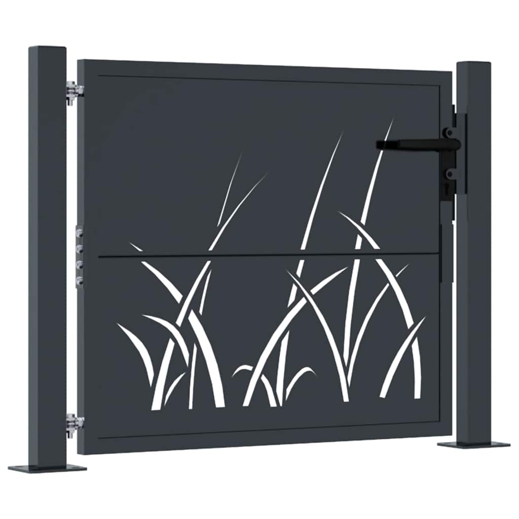 Gartentor Anthrazit 100x100 cm Stahl Gras-Design