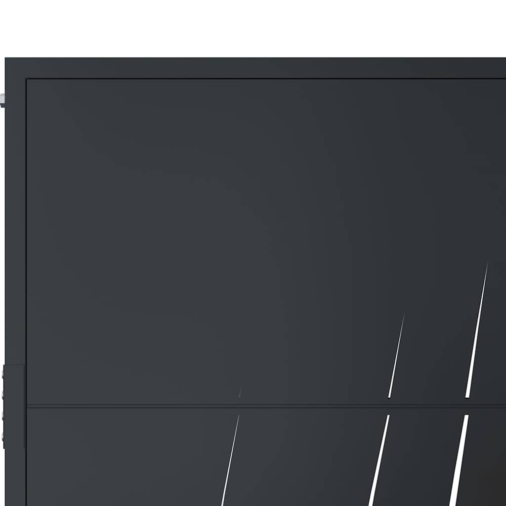 Gartentor Anthrazit 100x175 cm Stahl Gras-Design