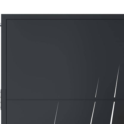 Gartentor Anthrazit 100x175 cm Stahl Gras-Design