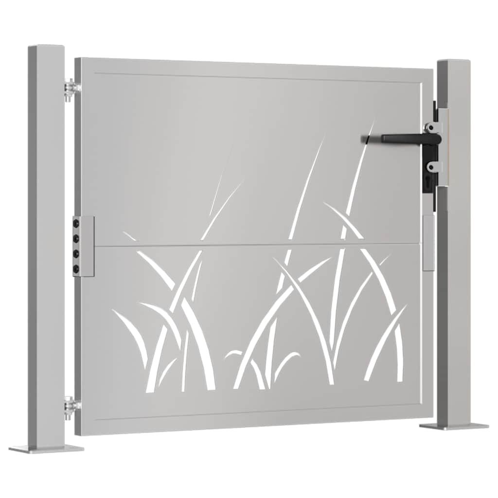 Gartentor 100x75 cm Cortenstahl Gras-Design