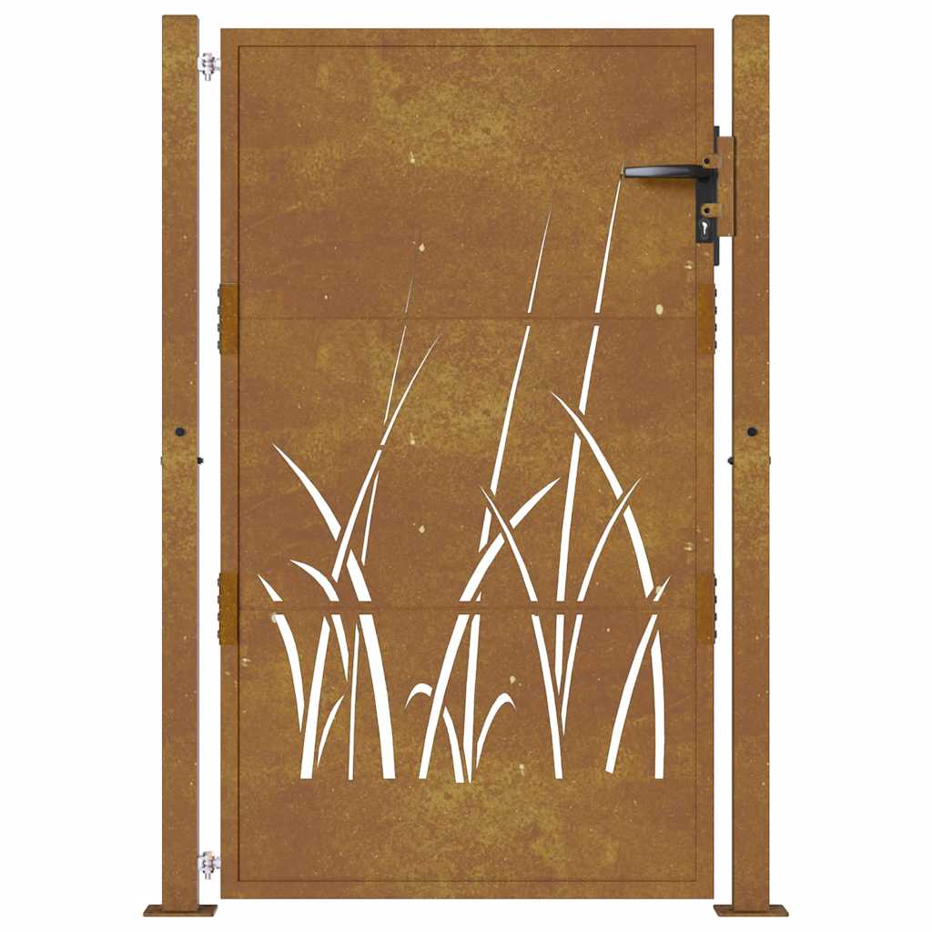 Gartentor 100x125 cm Cortenstahl Gras-Design