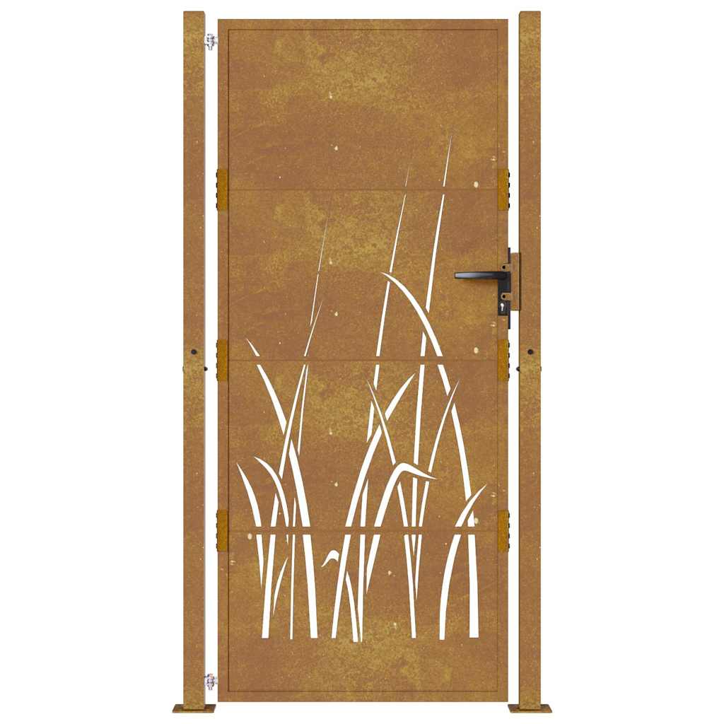 Gartentor 100x175 cm Cortenstahl Gras-Design