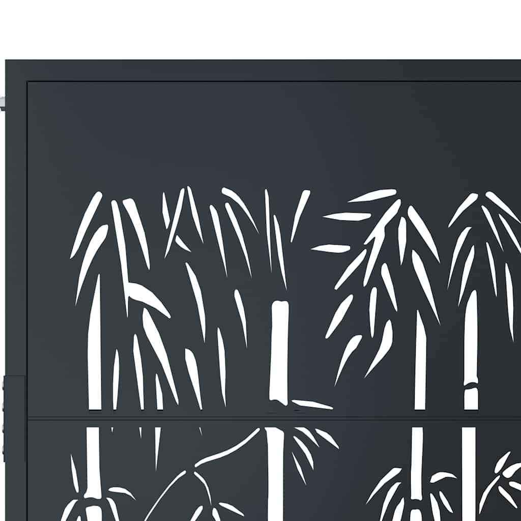 Gartentor Anthrazit 100x75 cm Stahl Bambus-Design
