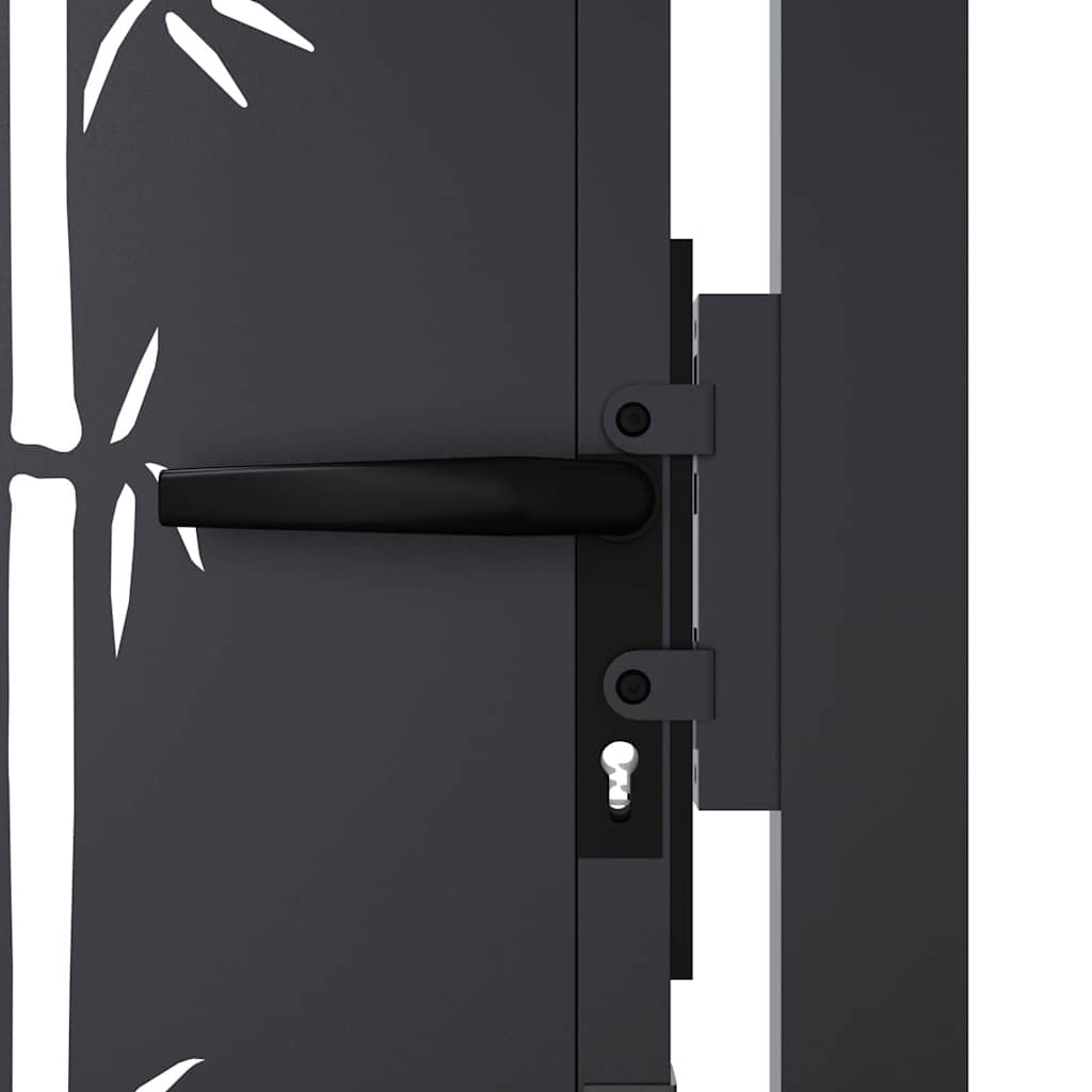 Gartentor Anthrazit 100x75 cm Stahl Bambus-Design