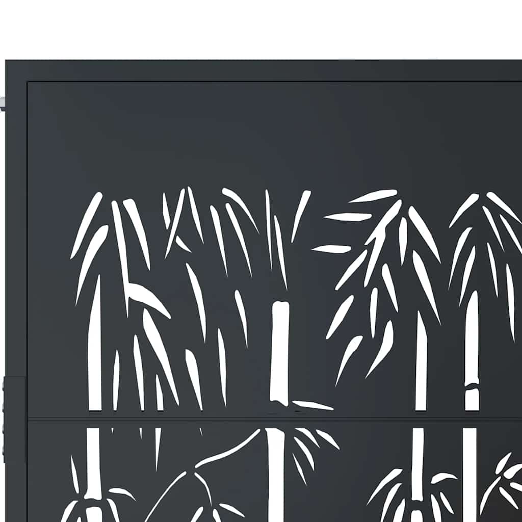 Gartentor Anthrazit 100x100 cm Stahl Bambus-Design