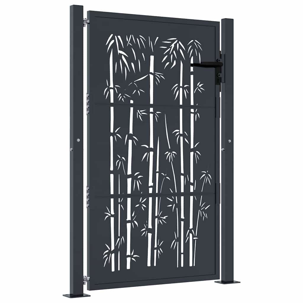 Gartentor Anthrazit 100x150 cm Stahl Bambus-Design