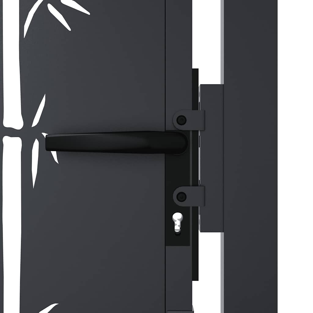 Gartentor Anthrazit 100x175 cm Stahl Bambus-Design