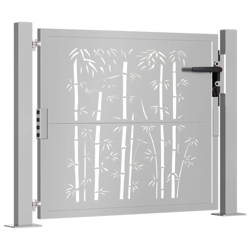 Gartentor 100x75 cm Cortenstahl Bambus-Design