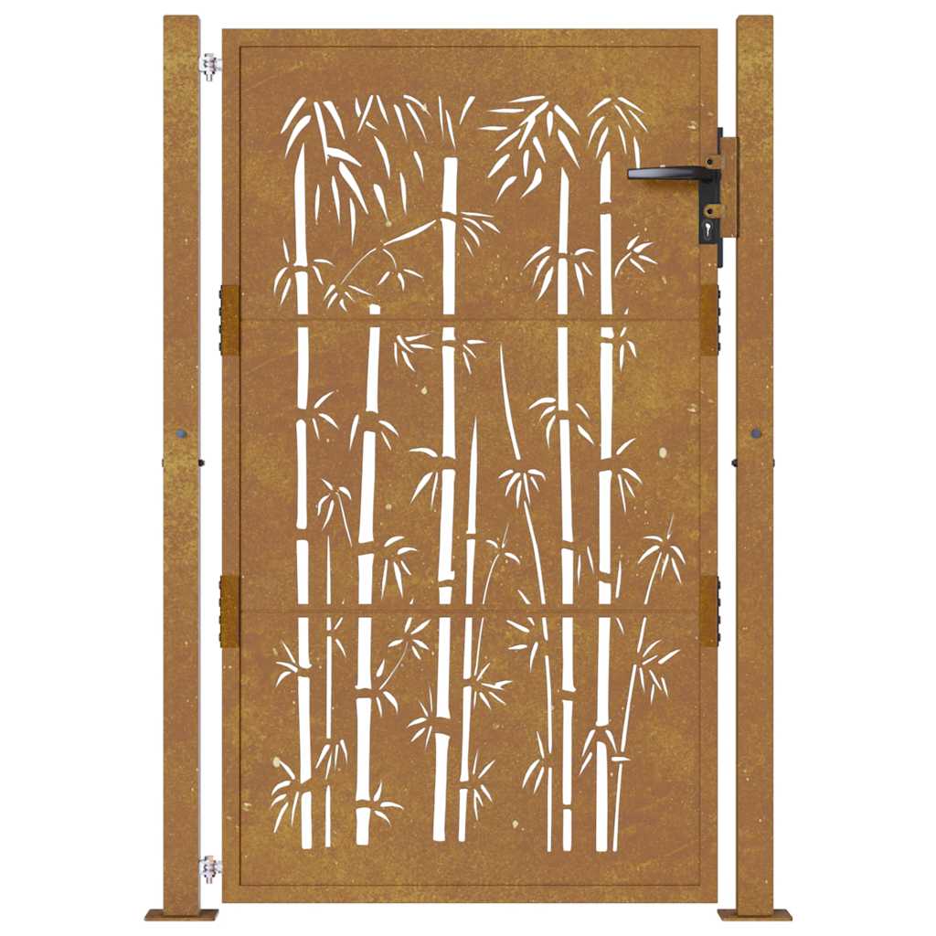 Gartentor 100x125 cm Cortenstahl Bambus-Design