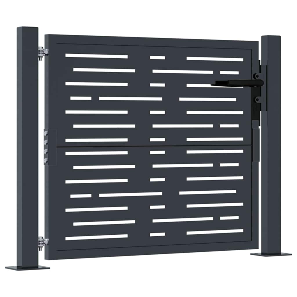 Gartentor Anthrazit 100x75 cm Stahl Quadratisches Design